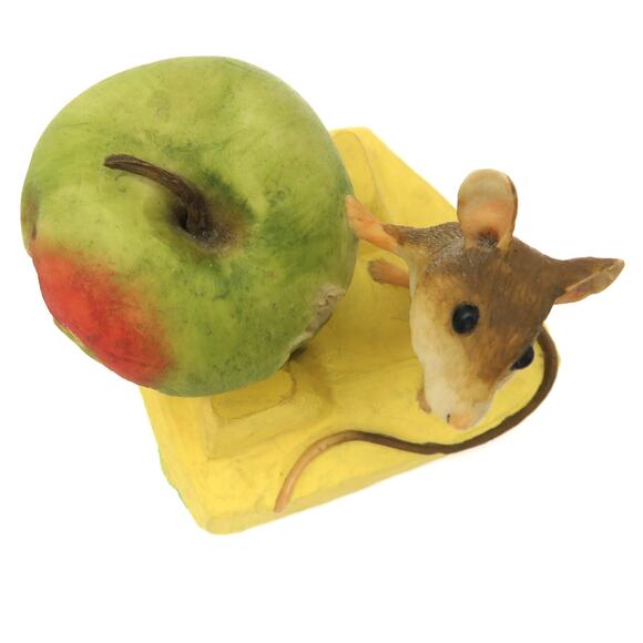 Coalport Fine Art Figurines Mouse with Apple on Cheese Hand Painted England Rare - Picture 8 of 10